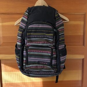 Dakine Multicolor Striped Backpack - Black and Pink